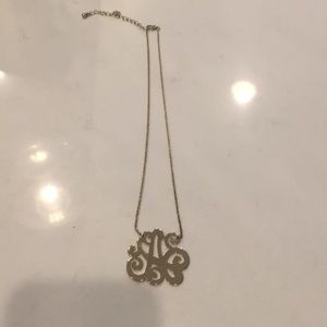 Silver “A” initial necklace